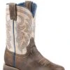 'Roper' Kids' Parker Western Square Toe - Brown / Cream