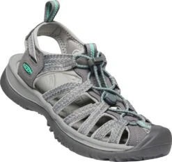 'Keen Outdoor' Women's Whisper Sandal - Medium Grey / Peacock Green -Outdoor Shoes Store 1022814 3Q large 1024x1024@2x