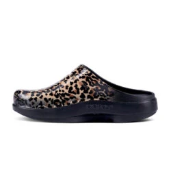 'OOFOS' Women's OOcloog Luxe Pixel Clog - Black / Black Leopard -Outdoor Shoes Store 1203BLKLEOPRD shot4 1024x1024@2x