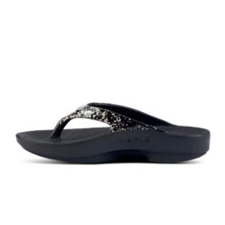 'OOFOS' Women's OOlala Thong Limited Edition - Black / Champagne Pop -Outdoor Shoes Store 1403BLKCHMPGNE shot4 1024x1024@2x