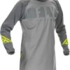 'Fly Racing' Men's Windproof Jersey - Grey / Hi-Vis Yellow