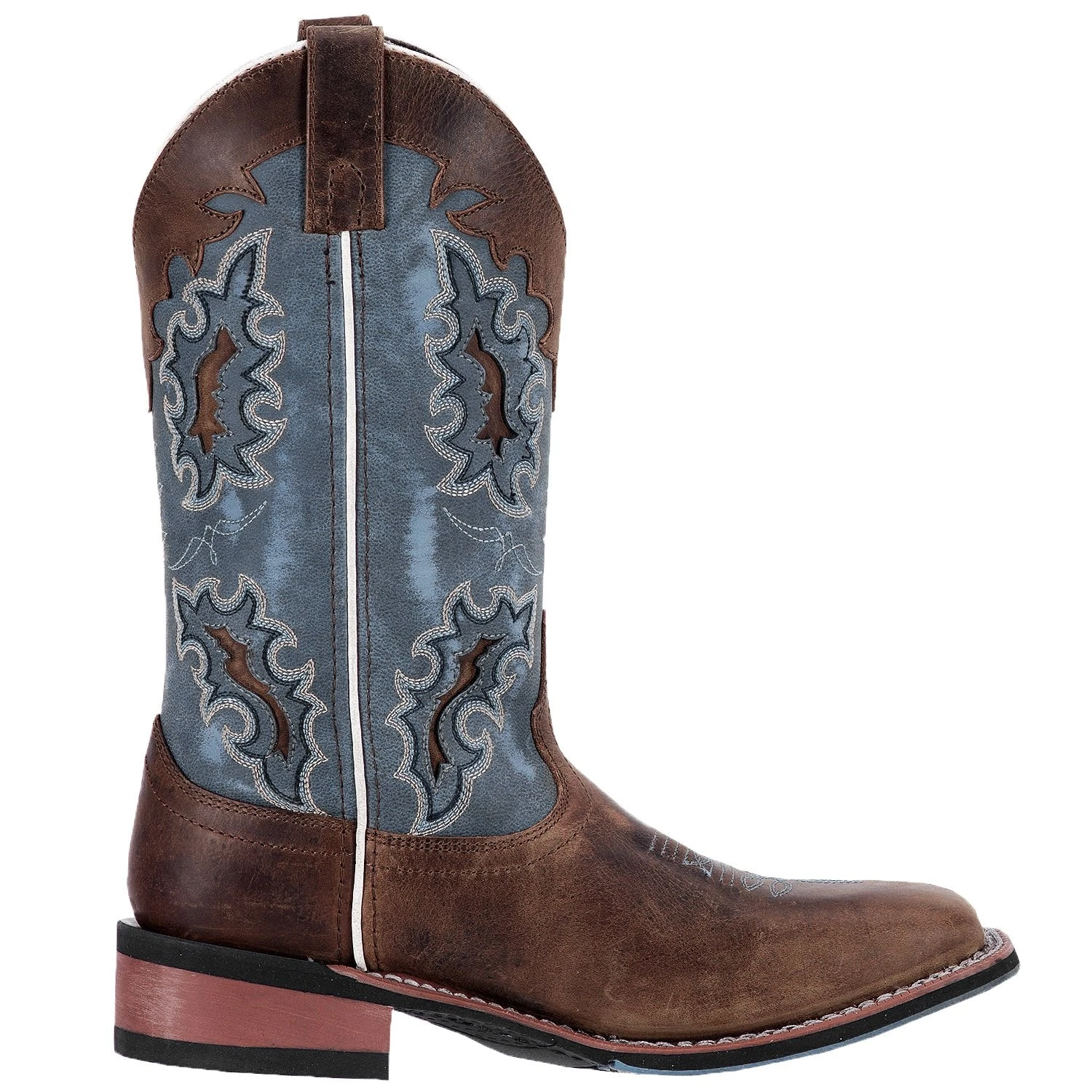 'Laredo' Women's 11" Isla Western Square Toe - Tan / Blue Denim