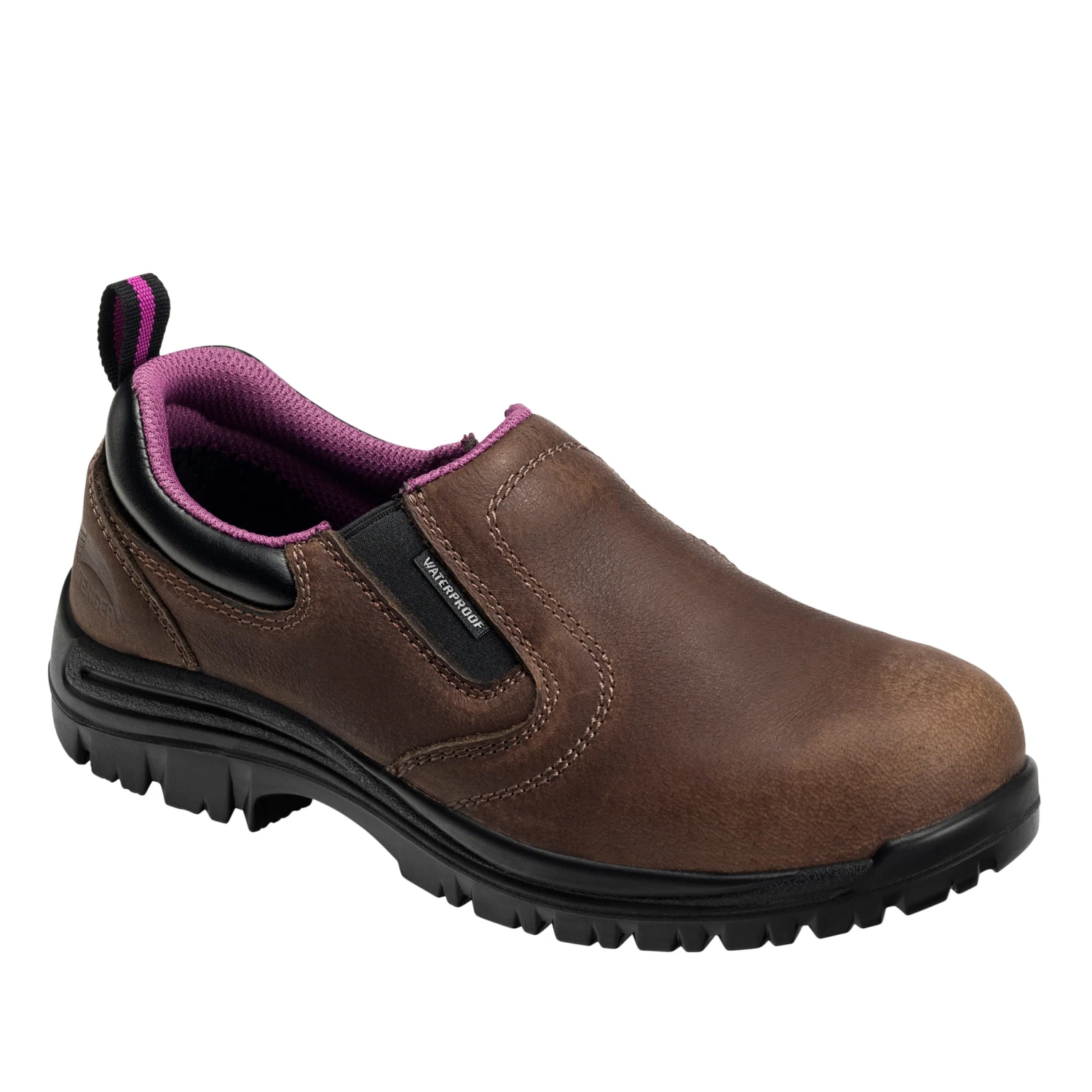 'Avenger' Women's EH WP Comp Toe Slip On - Full Grain Brown 1 'Avenger' Women's EH WP Comp Toe Slip On - Full Grain Brown