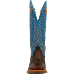 'Durango' Men's 15" Rebel Pro Western Saddle Boot - Chestnut / Brilliant Blue -Outdoor Shoes Store DDB0337 front 1024x1024@2x