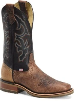 'Double H' Men's 12" Grissom SR Square Toe I.C.E. ™ Roper - Kenia Cognac / Summer Tan / Black -Outdoor Shoes Store DH4644 500xauto 1024x1024@2x