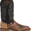 'Double H' Men's 12" Grissom SR Square Toe I.C.E. ™ Roper - Kenia Cognac / Summer Tan / Black