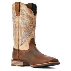 'Ariat' Men's 12" Everlite Blazin Western Square Toe - Whole Wheat / Sand Dollar -Outdoor Shoes Store F22 MNS WEST 10042436 medial 1024x1024@2x