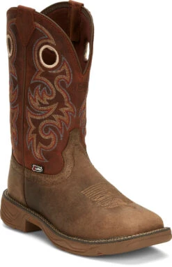 'Justin' Men's 11" Rush Western Square Toe - Peanut Tan / Bronze Orange -Outdoor Shoes Store JST 001 SE7402 1024x1024@2x
