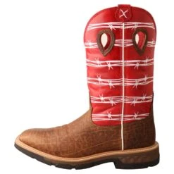 'Twisted X' Men's 12" Western Work Square Toe - Distressed Saddle / Ruby Red -Outdoor Shoes Store MXB0008 LT 4800x4800 dbb7cdd8 07a2 4a73 8bce 4667d672a281 1024x1024@2x