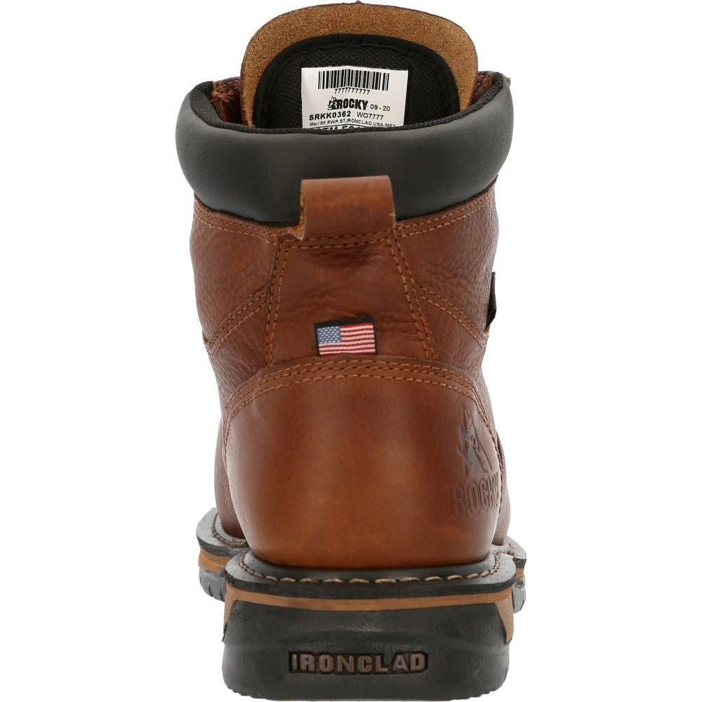 'Rocky' Men's 6" Ironclad MetGuard EH WP Steel Toe - Brown 3 'Rocky' Men's 6" Ironclad MetGuard EH WP Steel Toe - Brown - Image 3
