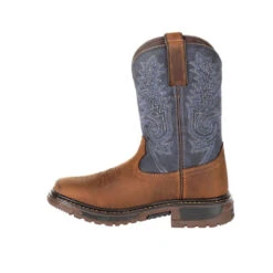 'Rocky' Child Ride FLX Square Toe Boot - Denim Blue / Brown -Outdoor Shoes Store RKW0255C instep profile 1024x1024@2x