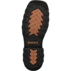 'Rocky' Men's 11" Ram's Horn EH Western Square Toe - Western Dark Brown -Outdoor Shoes Store RKW0393 outsole 1024x1024@2x