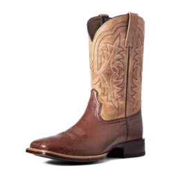 'Ariat' Men's 11" Night Life Ultra Western Square Toe - Antique Tabac Smooth Quill Ostrich / Sorrel Brown -Outdoor Shoes Store S22 MNS WEST 10040344 front 1024x1024@2x