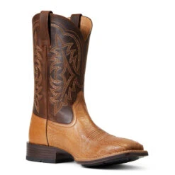 'Ariat' Men's 11" Night Life Ultra Western Square Toe - Ranger Smooth Quill Ostrich / Beam Brown -Outdoor Shoes Store S22 MNS WEST 10040345 medial 1024x1024@2x