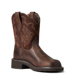 'Ariat' Women's 8" Fatbaby Heritage Tess Western Round Toe - Forest Brown / Jamocha -Outdoor Shoes Store S22 WMS WEST 10040264 medial 1024x1024@2x