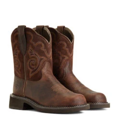 'Ariat' Women's 8" Fatbaby Heritage Tess Western Round Toe - Forest Brown / Jamocha -Outdoor Shoes Store S22 WMS WEST 10040264 pair 1024x1024@2x