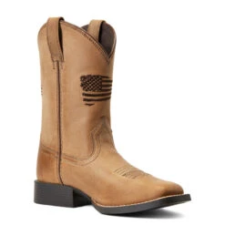 'Ariat' Youth Patriot 2.0 Square Toe - Homestead Brown -Outdoor Shoes Store S22 YTH WEST 10039909 medial 1024x1024@2x