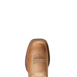 'Ariat' Youth Patriot 2.0 Square Toe - Homestead Brown -Outdoor Shoes Store S22 YTH WEST 10039909 toe 1024x1024@2x