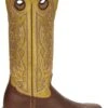'Tony Lama' Men's 15" Fairview Buckaroo Western Square Toe - Brown / Moss Green